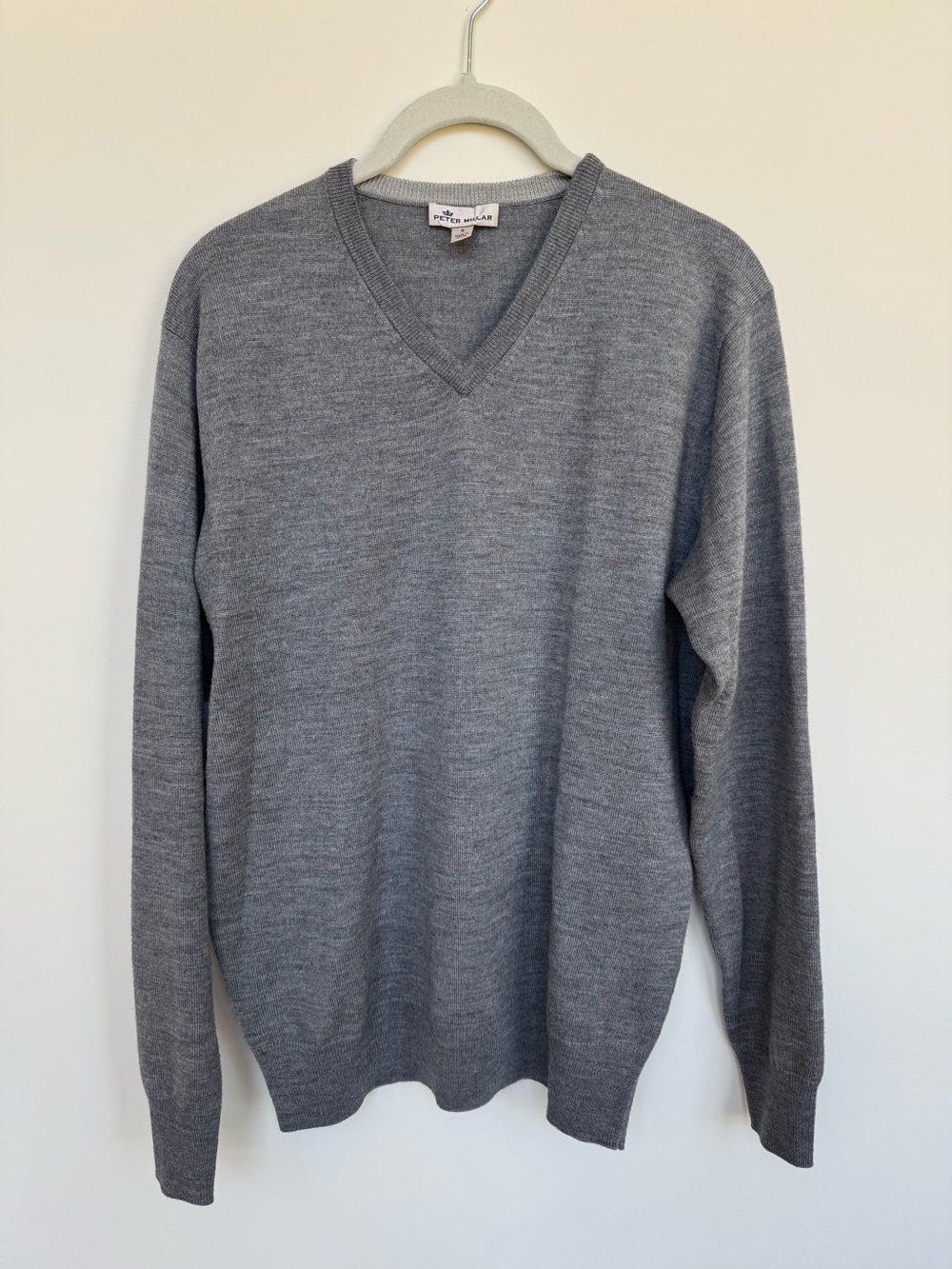 Peter Millar Men's Gray V-Neck Sweater